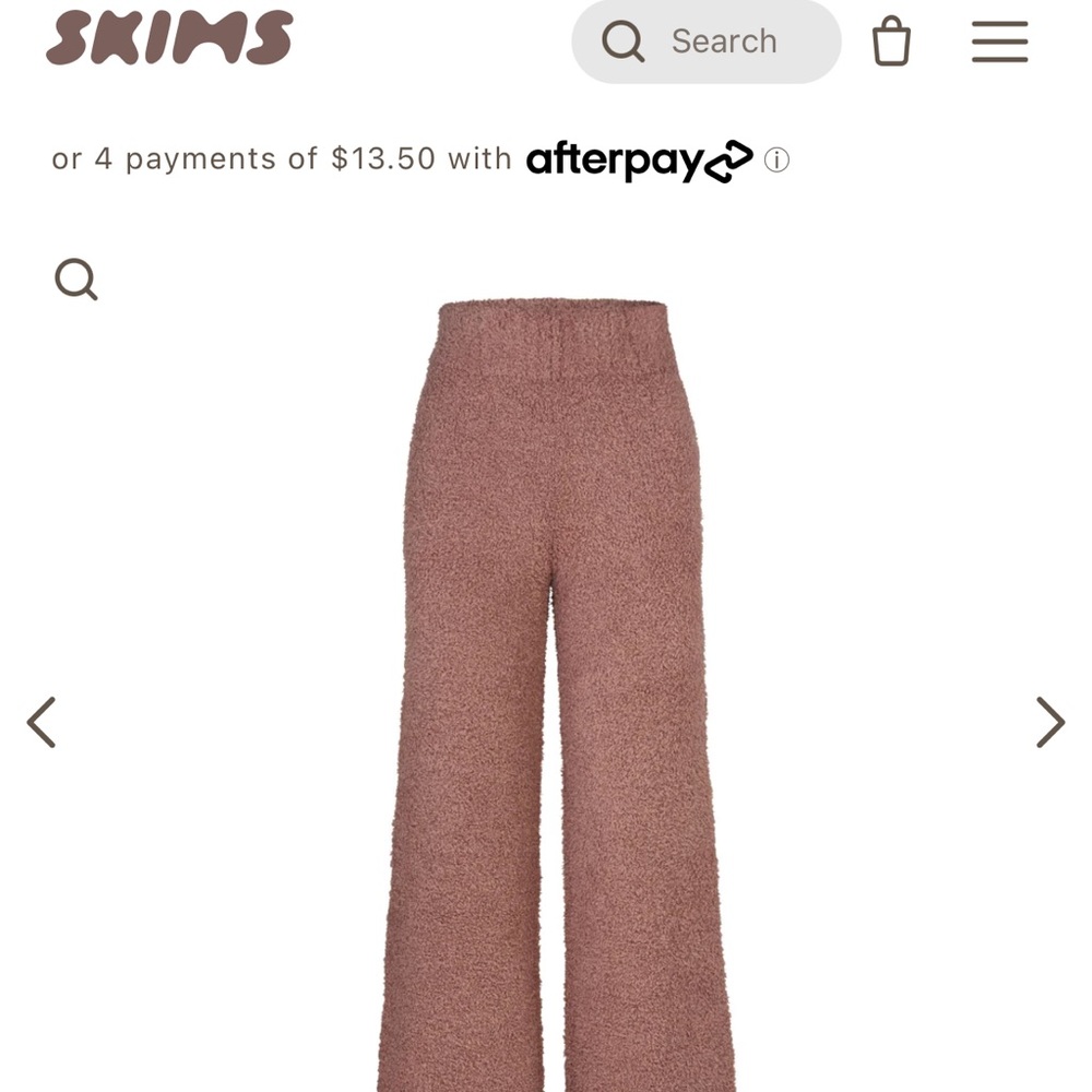 New with tags Skims rose clay cozy knit pant s/m